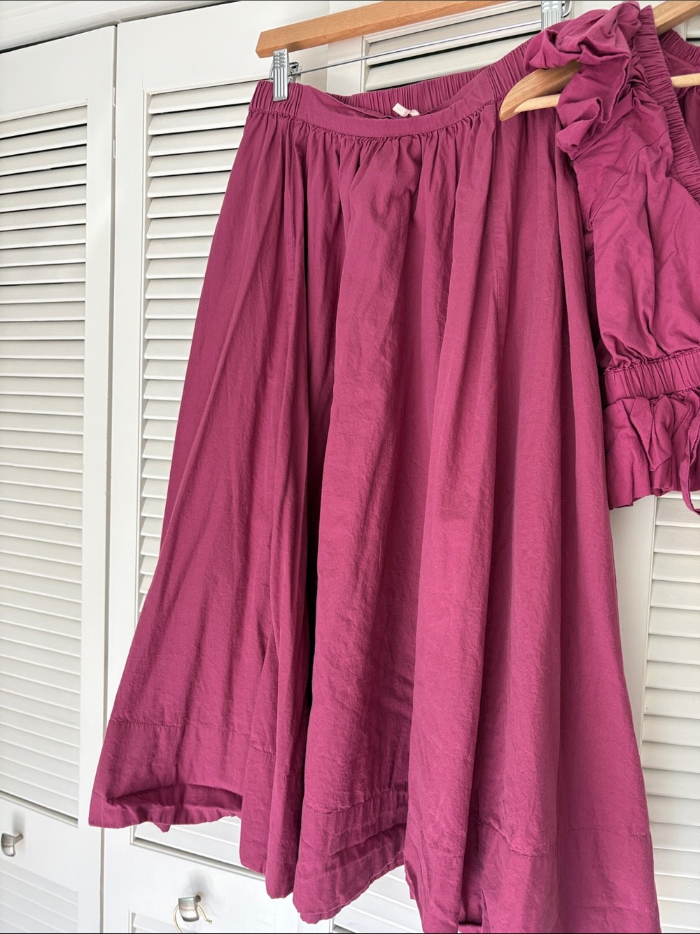 Free People Plum Ruffled Midi Skirt - Picture 3 of 3